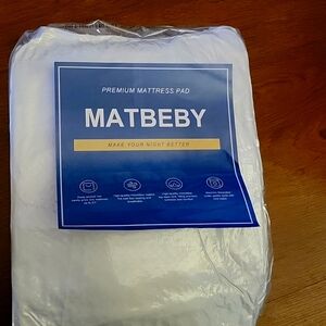 Matbeby Premium Mattress Pad Full Quilted 54x75" White 21" deep breathable New